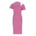 Robe côtelé fille manches courtes avec cut out