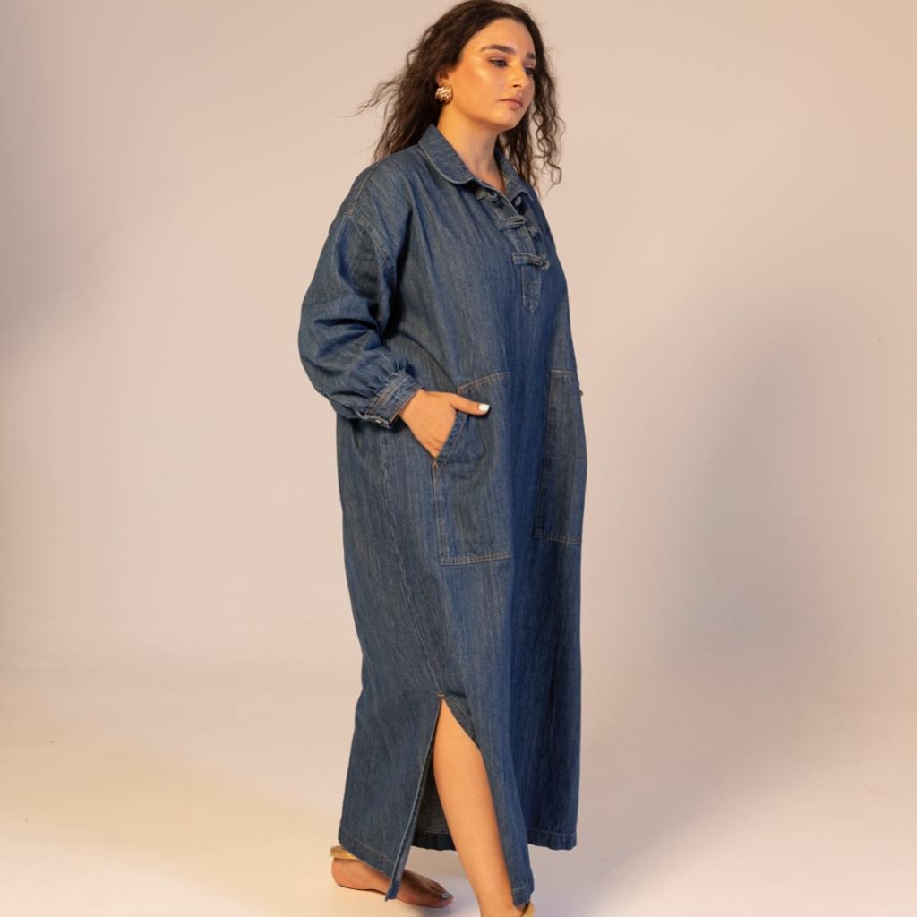 Robe chemise longue femme en lin