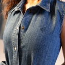 Robe chemise femme sans manche en lin