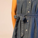 Robe chemise femme sans manche en lin
