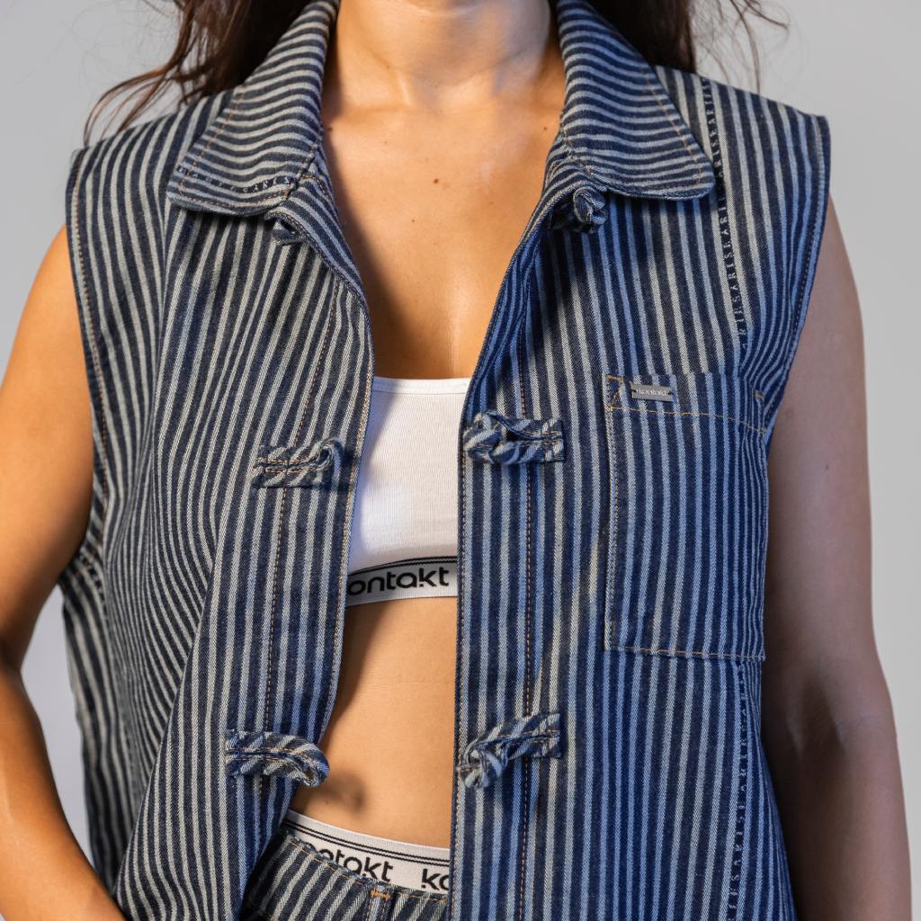 Dengri unisexe sans manche en jacquard
