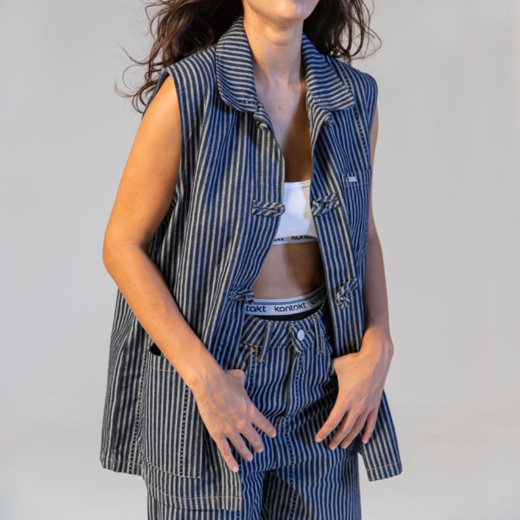 Dengri unisexe sans manche en jacquard