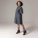 Robe chemise courte femme en jacquard