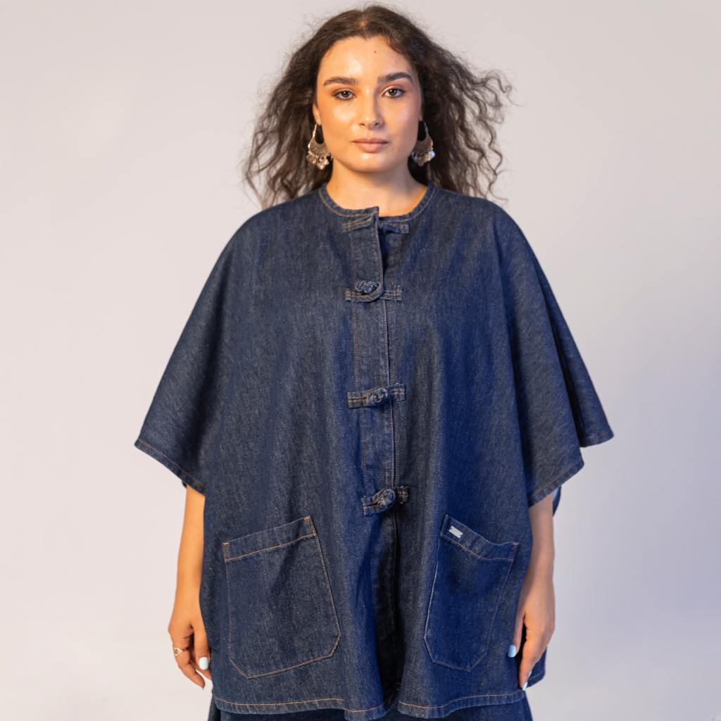 Poncho femme avec poche plaquée - ZINA 2.0