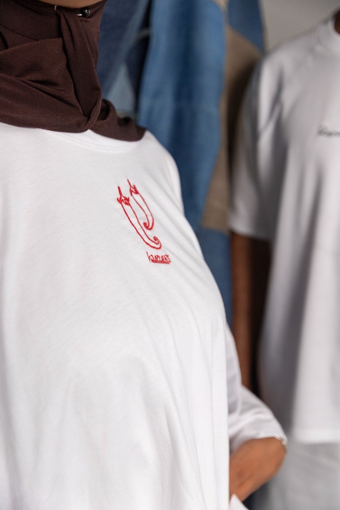 T-shirt oversized femme manches courtes فلفل