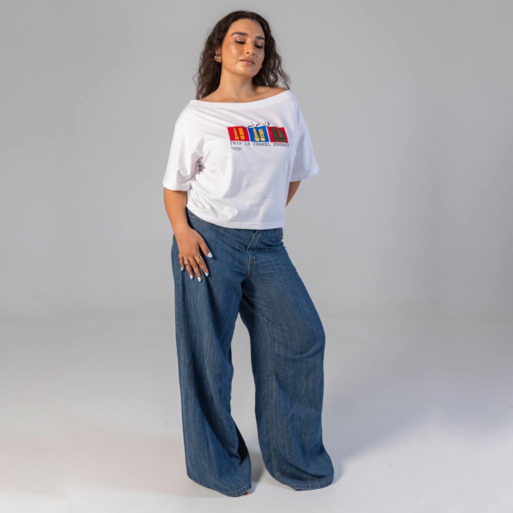 T-shirt col bateau femme manches courtes CHANNEL تونسي