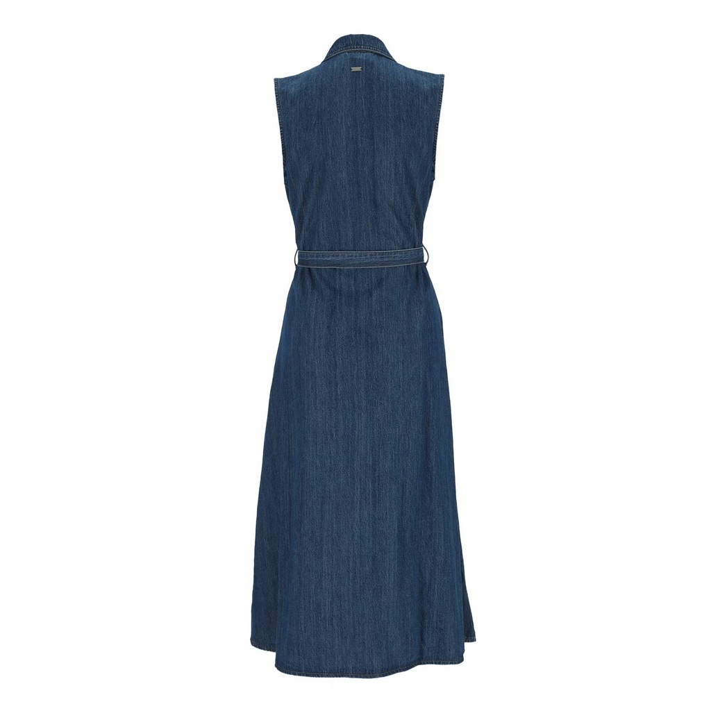 Robe chemise femme sans manche en lin