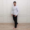 PYJAMA HOMME MANCHES LONGUES AVEC PATTE DE BOUTONNAGE