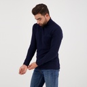 PULL COL ROULÉ HOMME MANCHES LONGUES EN PIQUÉ AVEC BRODERIE