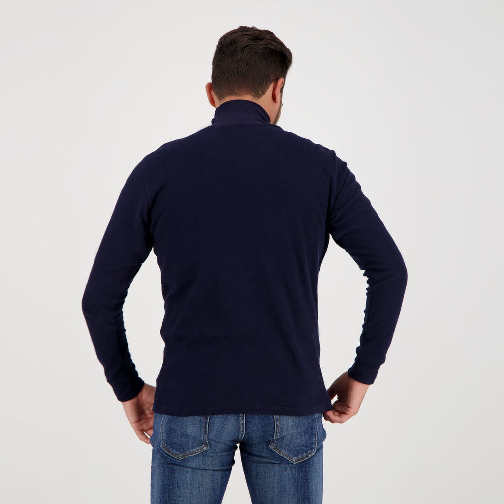 PULL COL ROULÉ HOMME MANCHES LONGUES EN PIQUÉ AVEC BRODERIE