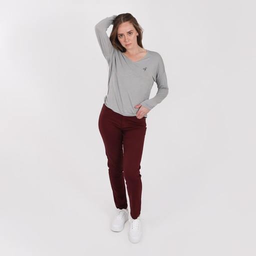 Pantalon slim femme taille haute