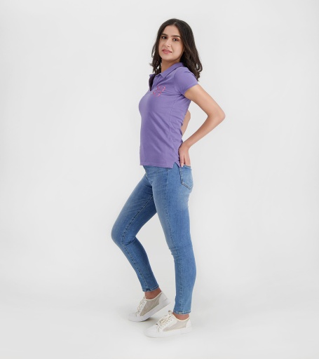 [05-010-15-PF0610-K154-L] Polo femme manches courtes SOSO (Violet Clair, L)