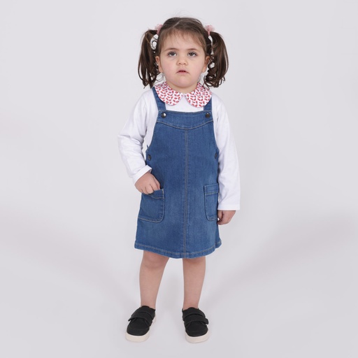 Robe salopette bébé en jeans