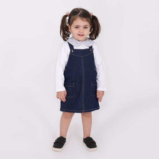 Robe salopette bébé en jeans