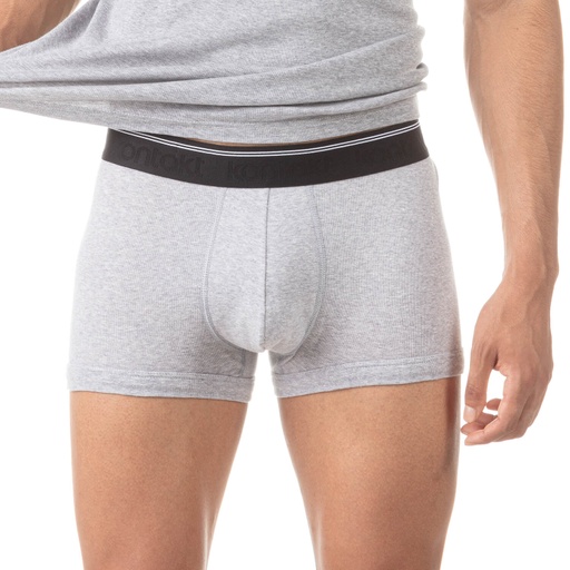 [05-010-06-019-K025-L] Shorty homme en coton stretch (Gris Chiné, L)