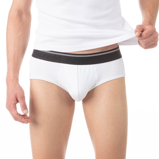 [05-010-20-020-K000-L] Slip midi homme en coton stretch (Blanc, L)