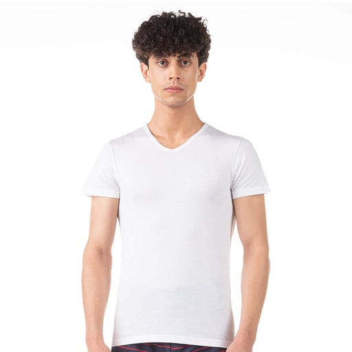 T-shirt homme col V en coton pur