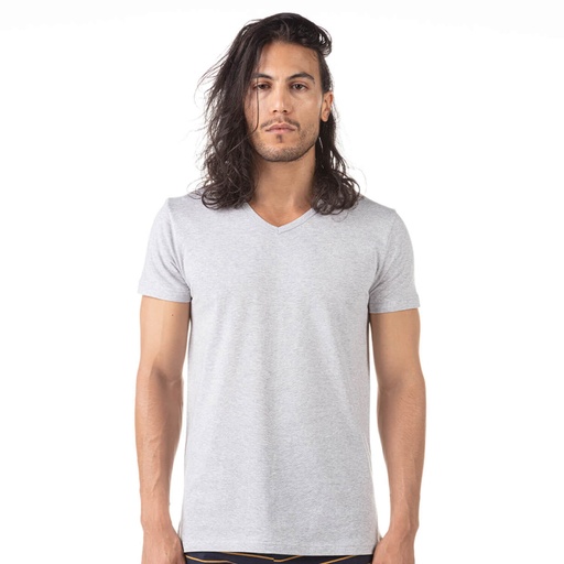 T-shirt homme col V en coton pur