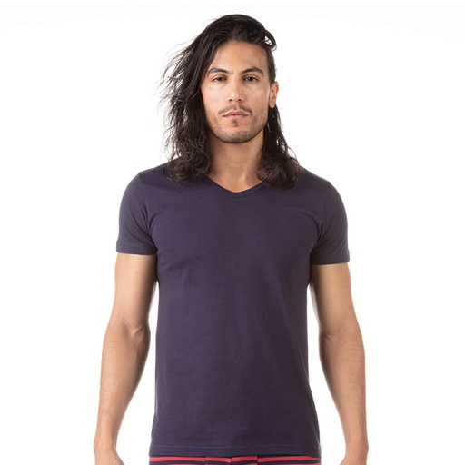 T-shirt homme col V en coton pur