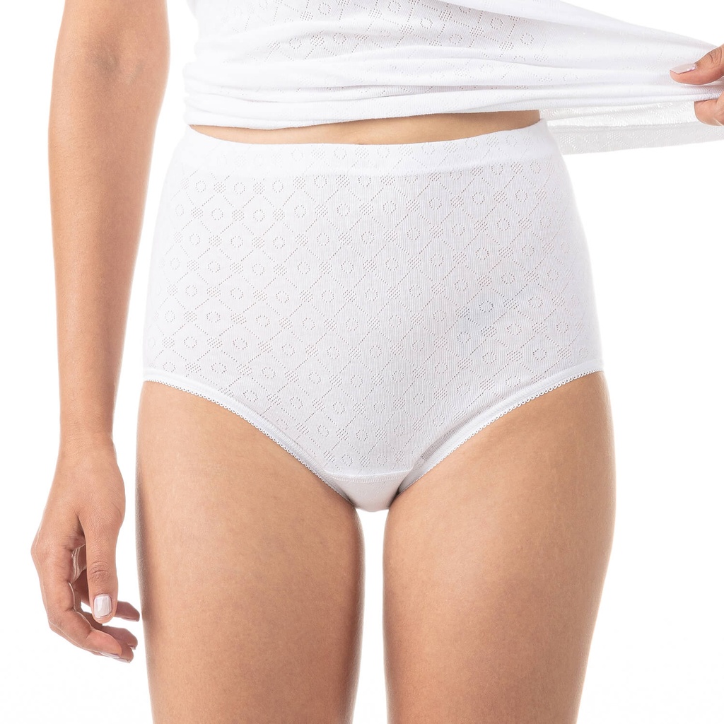 Culotte taille haute senior en tricot côtelée jacquard