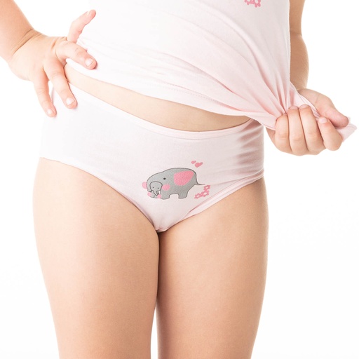 Slip fille éléphant en coton stretch