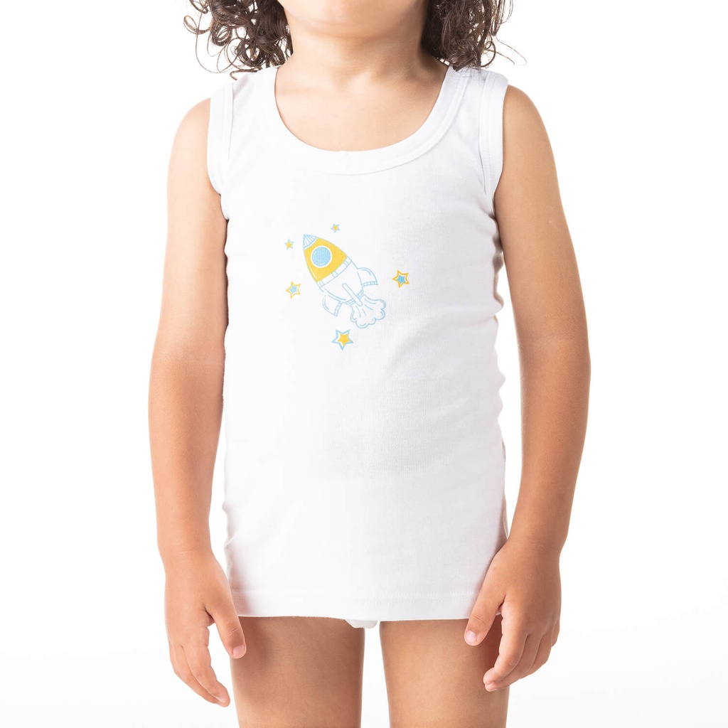 Singlet garçon fusée en coton pur