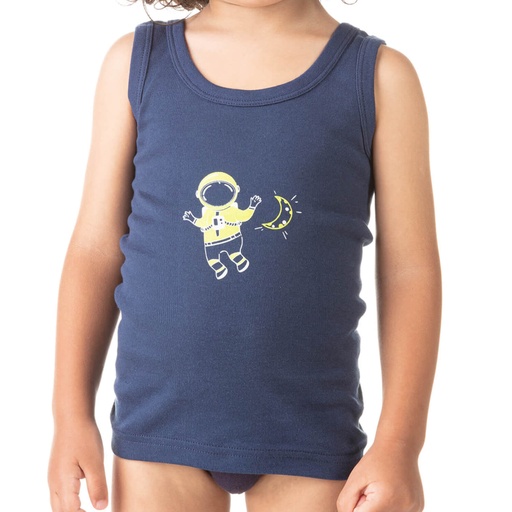 Singlet garçon cosmonaute en coton pur