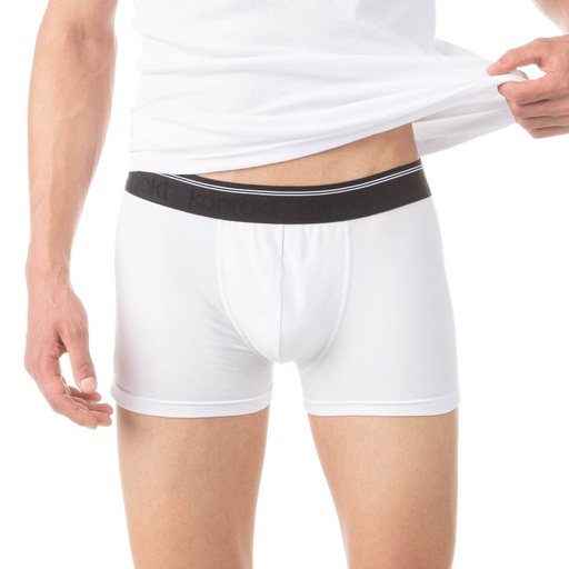 [05-010-06-020-K000-L] Shorty homme en coton pur (Blanc, L)