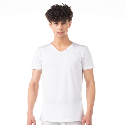 T-shirt col v homme en coton bio