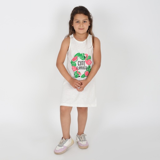 [05-010-17-038-K000-10A] Robe de plage fille flammée CUTE FLAMINGO (10A)