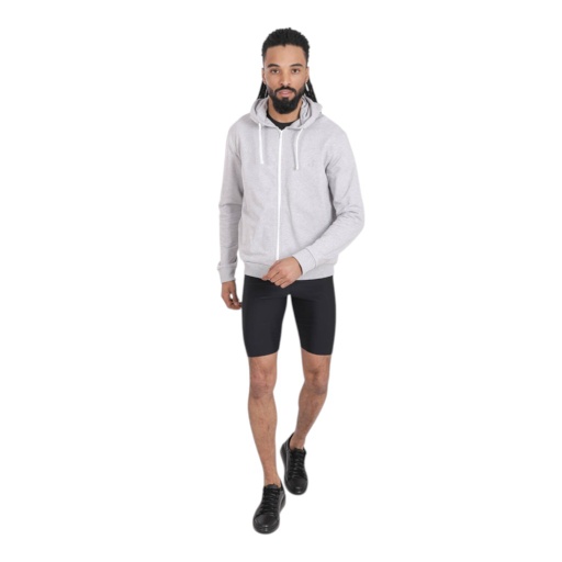 [05-010-43-005-K025-L] Hoodie zippé homme avec broderie (Gris Chiné, L)