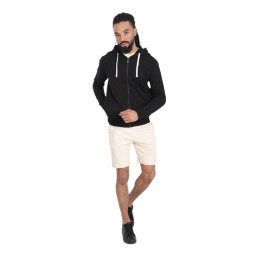 [05-010-43-005-K040-3XL] Hoodie zippé homme avec broderie (Noir, 3XL)