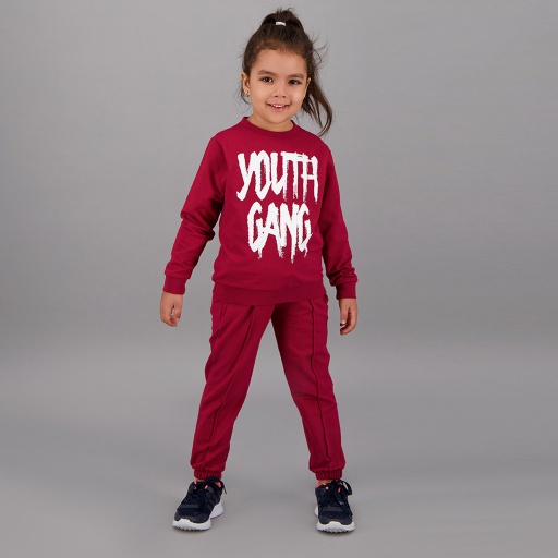 [05-010-35-012-K049-10A] Jogger fille avec couture devant apparente (Rouge, 10A)