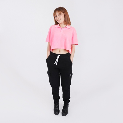 Polo crop femme