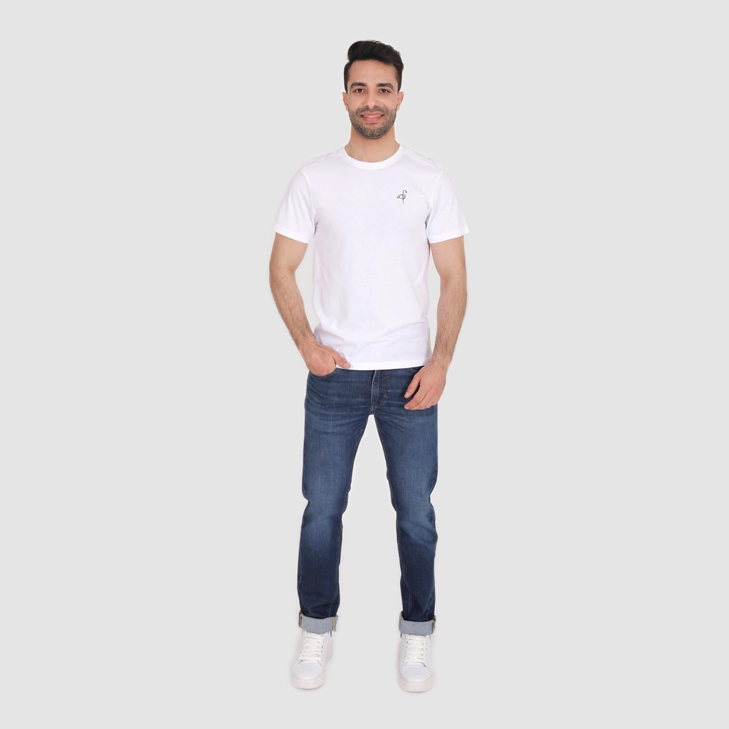 T-shirt homme manches courtes avec épaulette flamant rose