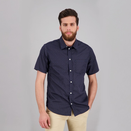 [01-010-09-002-K580-3XL] Chemise homme manches courtes à pois (3XL)