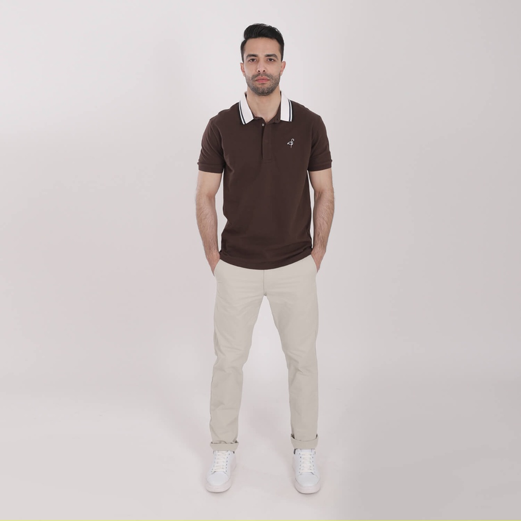 Polo homme manches courtes avec broderie