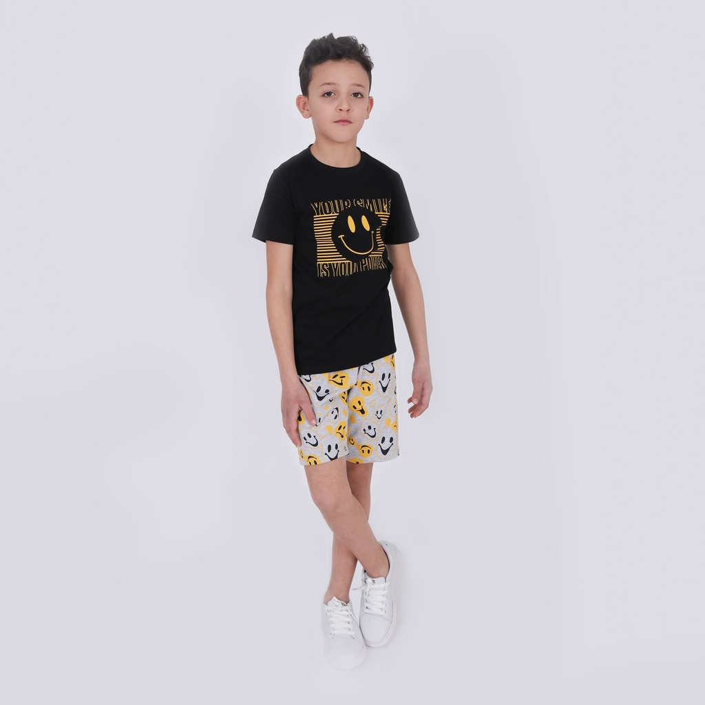 Ensemble garçon t-shirt manches courtes et short YOUR SMILE IS YOUR POWER