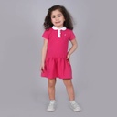 Robe polo bébé manches courtes avec volant et broderie