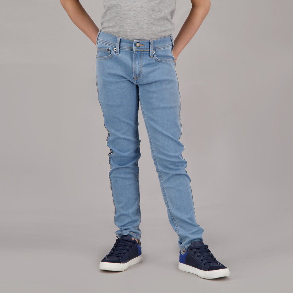 Jeans skinny garçon avec bande coté