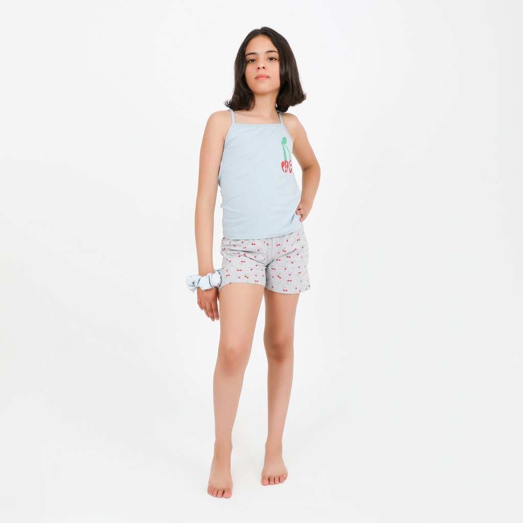 Ensemble fille bretelle et short PEACE