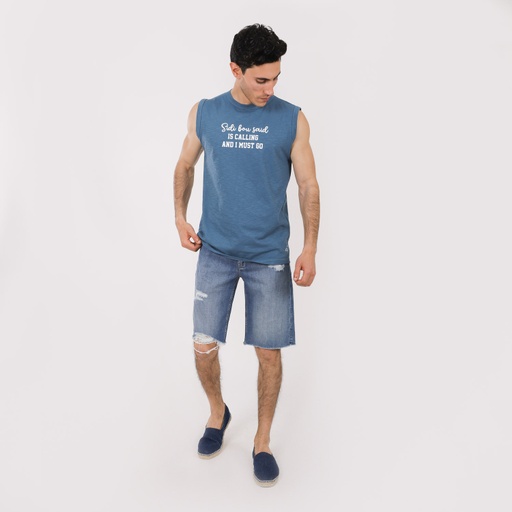 Bermuda déchiré homme en jeans