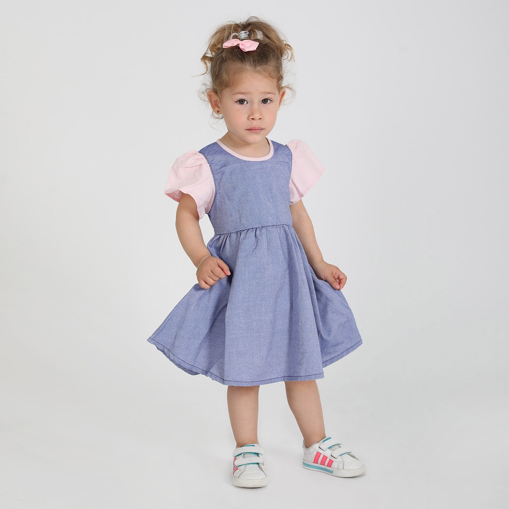 Robe bébé bi-couleur chaine et trame