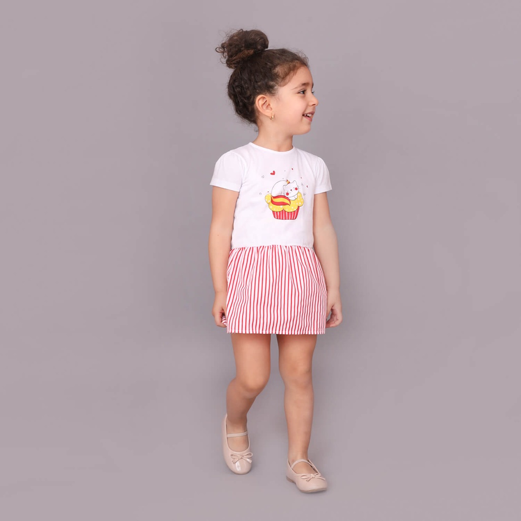 Robe bébé manches courtes avec volant CUPCAKE