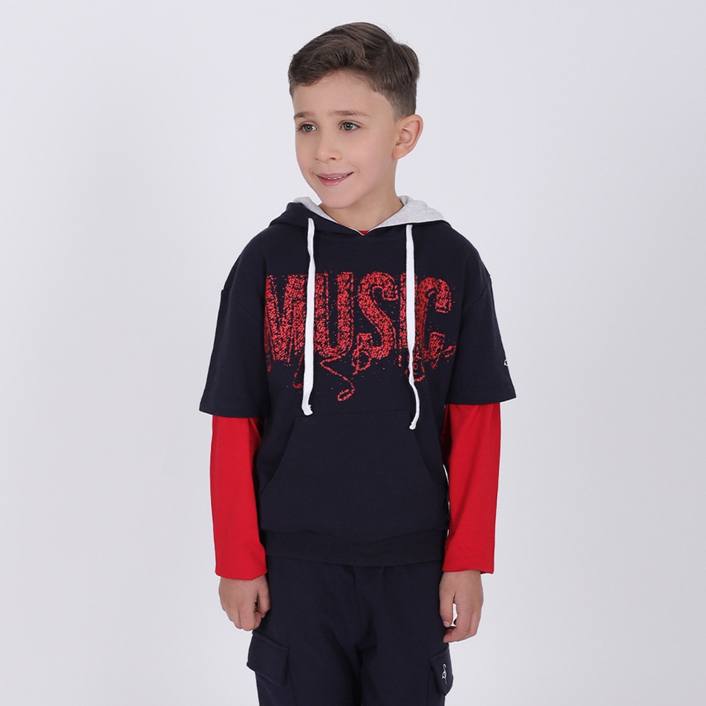 Hoodie garçon manches courtes MUSIC