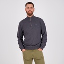 Sweat homme col montant avec zip et broderie