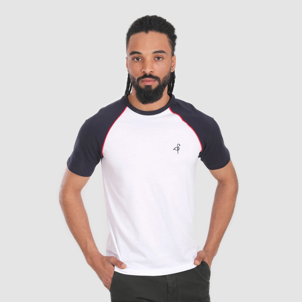 T-shirt homme manches raglan avec pipping