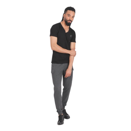 [05-010-65-031-K723-L] Jogger homme avec poches cargo (Gris Chiné Foncé, L)