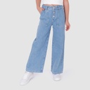 Pantalon fille wide leg en jeans