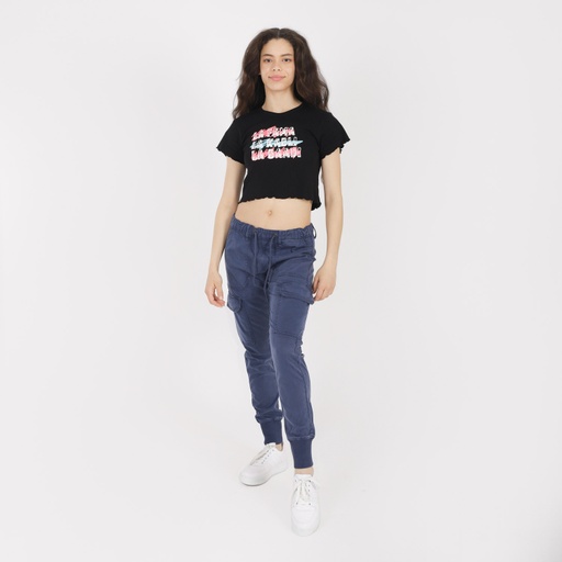 [01-010-65-003-K219-34] Jogger cargo femme (Bleu  Marine, 34)